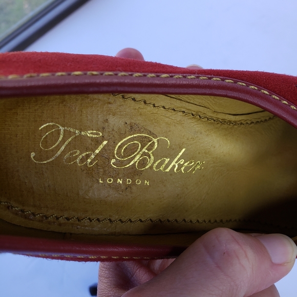 Ted Baker London unique red suede heels w leather - Picture 7 of 9